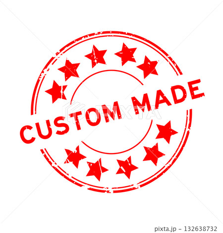 Grunge red custom made word round rubber seal stamp on white background Grunge red custom made word round rubber seal stamp on white background 132638732