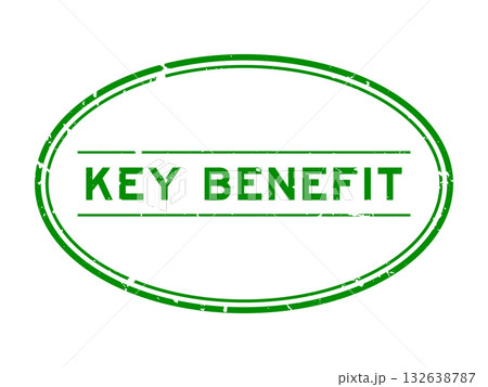 Grunge green key benefit word oval rubber stamp in white background Grunge green key benefit word oval rubber stamp in white background 132638787