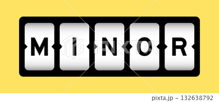 Black color in word minor on slot banner with yellow color background 132638792