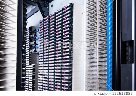 data cloud hardware with hard drives 132638885