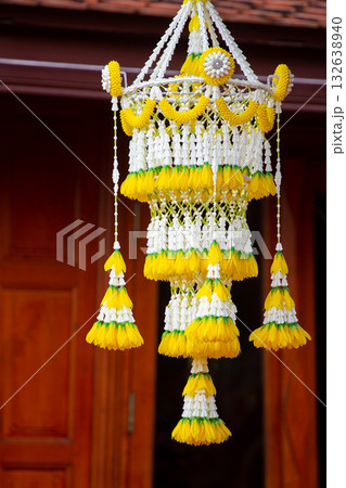 Traditional Thai Flower Chandelier Decoration Traditional Thai Flower Chandelier Decoration 132638940
