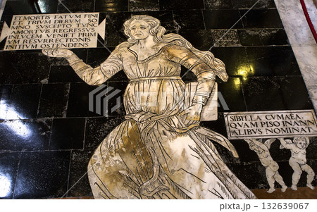 The pavement of Siena cathedral, Siena, Italy 132639067