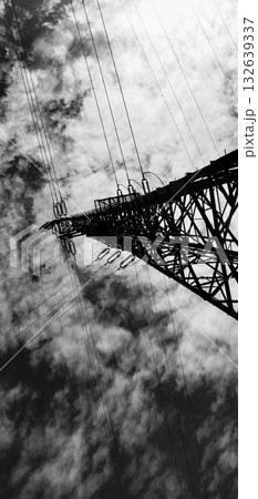 立ちはだかる鉄塔は威圧的だが束縛されている 立ちはだかる鉄塔は威圧的だが束縛されている 132639337
