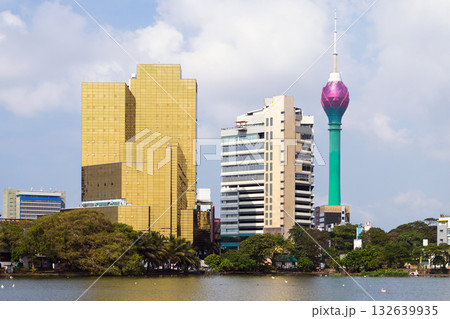 Colombo city skyline with modern skyscrapers and Lotus Tower 132639935