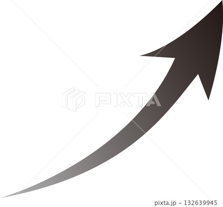 上昇矢印（グレー） 132639945