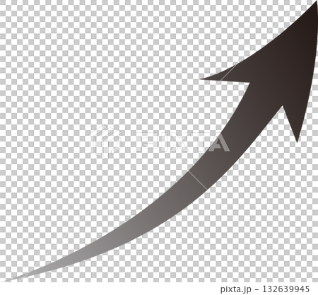 上昇矢印（グレー） 132639945