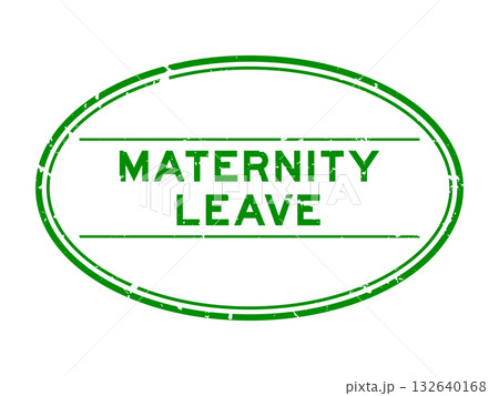 Grunge green maternity leave word oval rubber seal stamp on white background Grunge green maternity leave word oval rubber seal stamp on white background 132640168