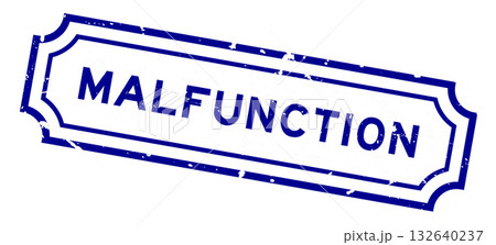 Grunge blue malfunction word rubber seal stamp on white background 132640237