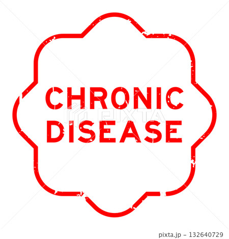 Grunge red chronic disease word square rubber seal stamp on white background Grunge red chronic disease word square rubber seal stamp on white background 132640729