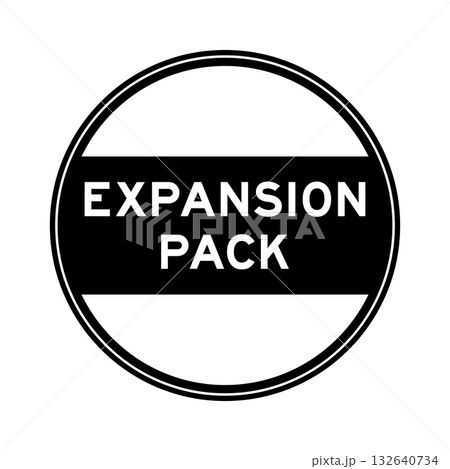 Black color round seal sticker in word expansion pack on white background Black color round seal sticker in word expansion pack on white background 132640734