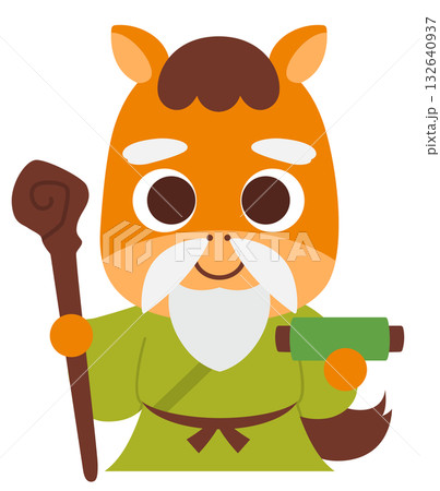 馬の福禄寿キャラクター 馬の福禄寿キャラクター 132640937