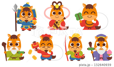 馬の七福神キャラクターセット 馬の七福神キャラクターセット 132640939