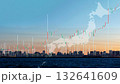 日本の経済成長と市場動向を可視化する都市とチャートの融合イメージ 132641609