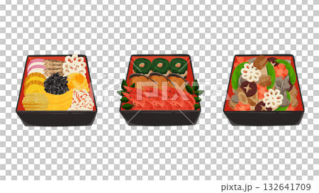 一組三件新年餐具,裝在多層盒子裡——水彩風格手繪向量圖 一組三件新年餐具,裝在多層盒子裡——水彩風格手繪向量圖 132641709