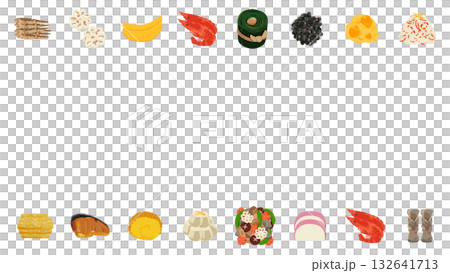 Osechi wallpaper watercolor style hand-drawn vector illustration Osechi wallpaper watercolor style hand-drawn vector illustration 132641713