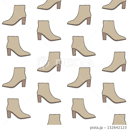Vector seamless pattern of hand drawn ankle boot Vector seamless pattern of hand drawn ankle boot 132642123