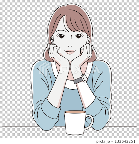 一位女士臉頰貼 132642251