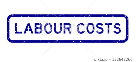 Grunge blue labour costs word square rubber seal stamp on white background Grunge blue labour costs word square rubber seal stamp on white background 132642266