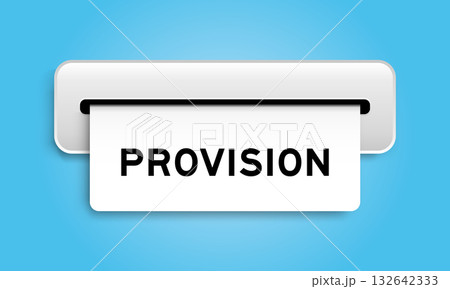 White coupon banner with word provision from machine on blue color background White coupon banner with word provision from machine on blue color background 132642333