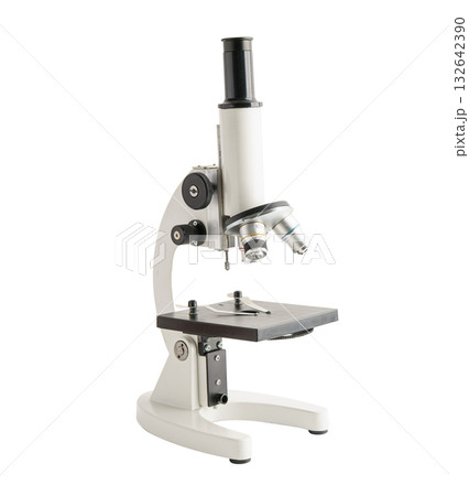 Microscope isolated on white background with clipping path. 132642390