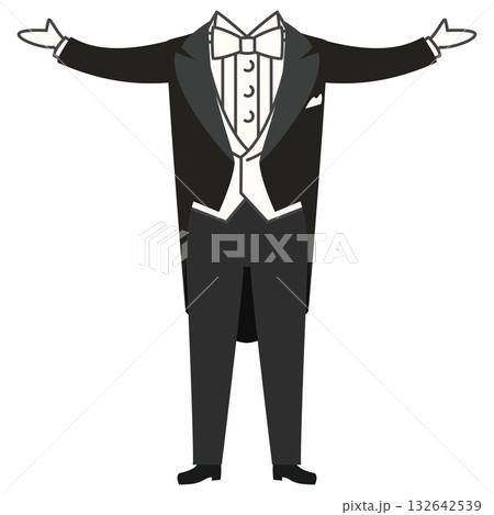 誰にでも着せられる燕尾服のベクターイラスト 132642539