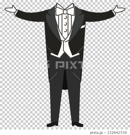 誰にでも着せられる燕尾服のベクターイラスト 132642539