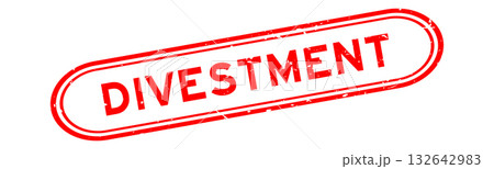 Grunge red divestment word rubber seal stamp on white background 132642983