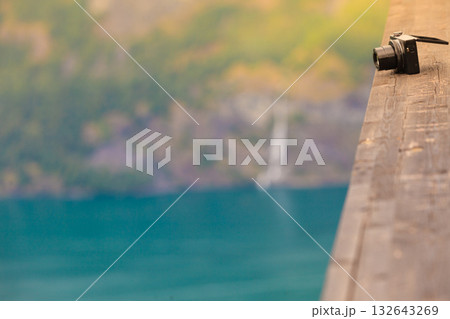 Camera in mountains, photography in wildlife Camera in mountains, photography in wildlife 132643269