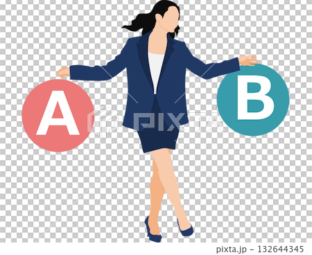 一位女商人正在選擇哪個方案比較好。 132644345