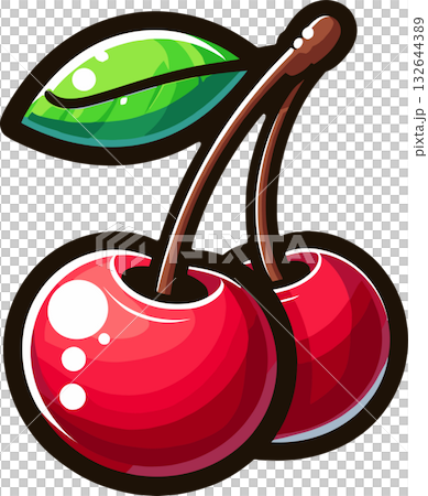 2つのさくらんぼのイラスト 132644389