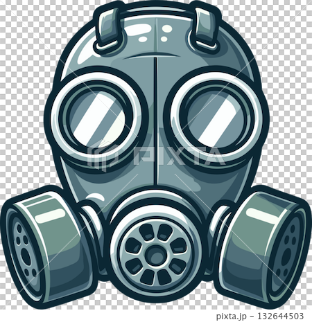 シンプルなガスマスクのイラスト 132644503