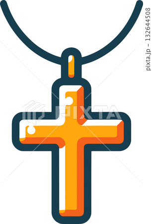 シンプルな十字架のペンダントのイラスト 132644508