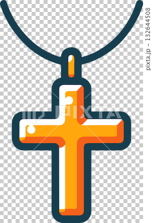 シンプルな十字架のペンダントのイラスト 132644508