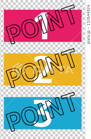 POINT: 3 steps Colorful list icon set showing important points 132644924
