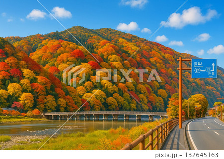 渡月橋　紅葉 132645163