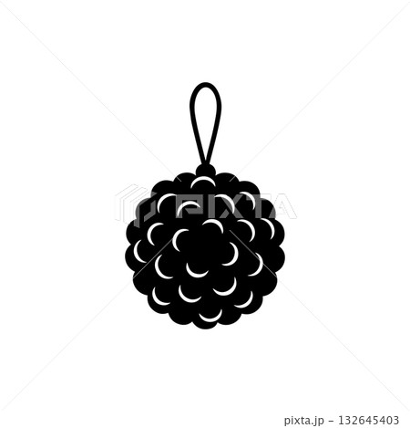 Bath sponge silhouette shower loofah scrubber isolated on white background Bath sponge silhouette shower loofah scrubber isolated on white background 132645403