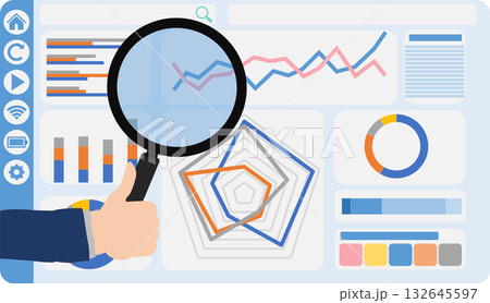 データを分析するイラスト	 132645597