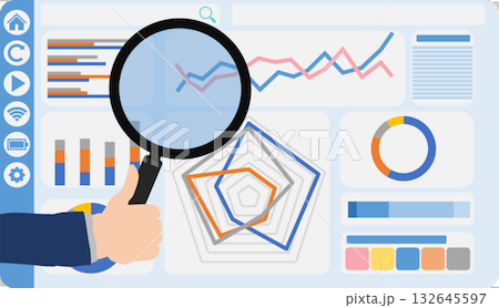 データを分析するイラスト	 132645597