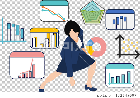 データを分析するイラスト データを分析するイラスト 132645607