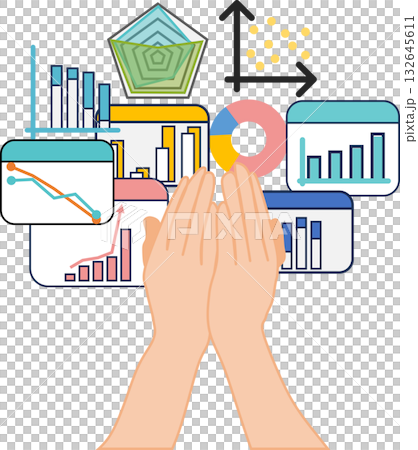データを分析するイラスト データを分析するイラスト 132645611