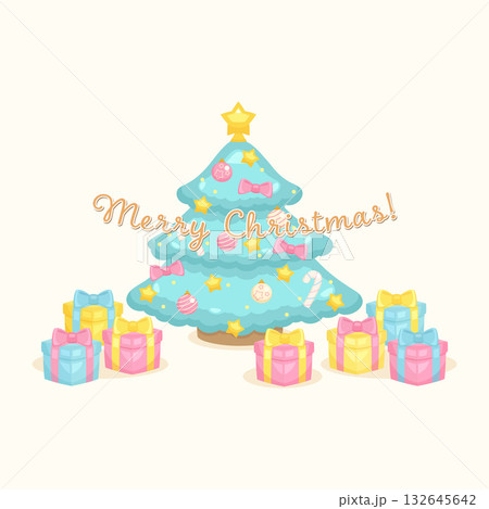 pastel merry christmas greeting 132645642