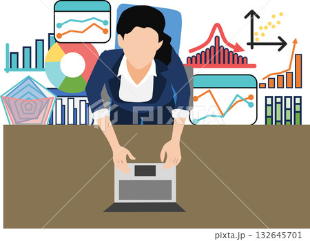 データを分析するイラスト	 132645701