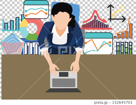 データを分析するイラスト	 132645701
