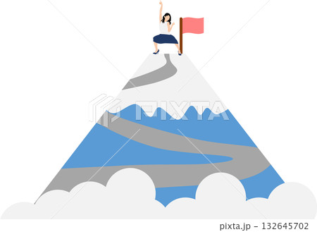 目標達成へのロードマップのイラスト 目標達成へのロードマップのイラスト 132645702