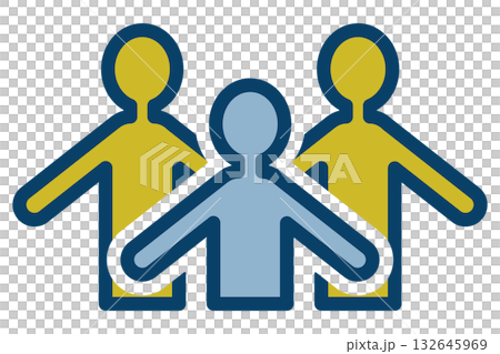 Silhouette illustration of three people standing side by side Silhouette illustration of three people standing side by side 132645969