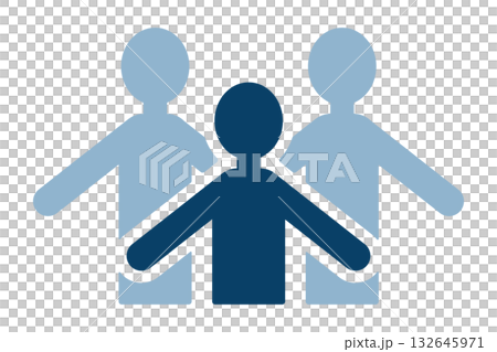 三個並排站立的人的剪影插圖 三個並排站立的人的剪影插圖 132645971