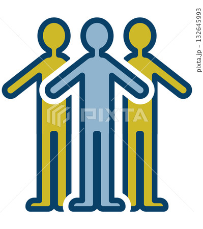 三人の人物が並んだイラスト 132645993