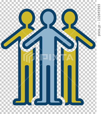 三人の人物が並んだイラスト 132645993