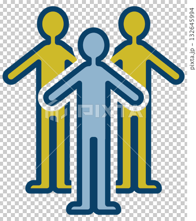 Illustration of three people lined up Illustration of three people lined up 132645994