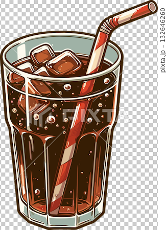 ストローのコーラのイラスト 132646260